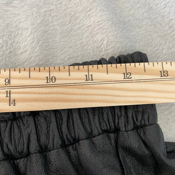 VTG 80 Compagnie‎ Whimsigoth Patchwork Midi Skirt Women S Black Leather ALTERED - Picture 10 of 11